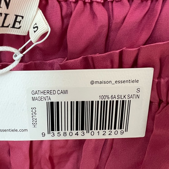 MAISON ESSENTIELE Gathered Cami in Magenta (S, M) - Picture 6 of 6
